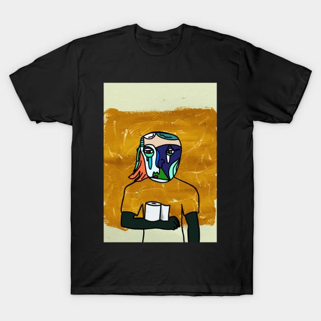 Abstract Expressionist MaleMask NFT with FreakEye Color and FreakItem T-Shirt by Hashed Art